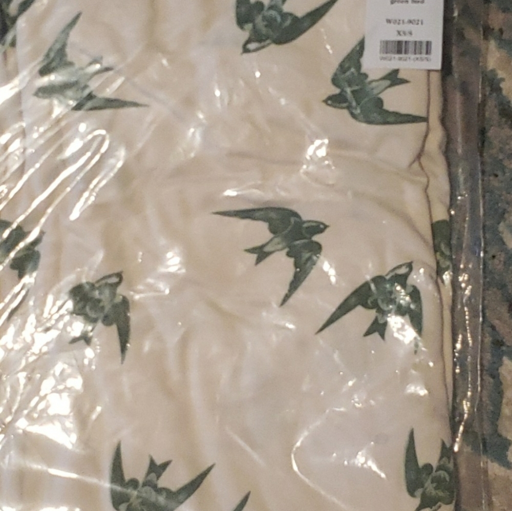 Women's green bird robe